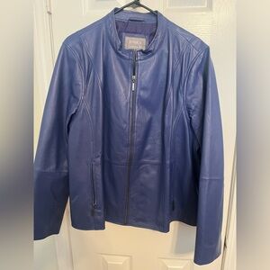 Jessica London Royal Blue Leather Jacket 20W